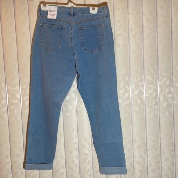 Womens INC jeans size 8/29 bling pearl blue jeans 8 / 29 straight midrise jeans - Picture 9 of 12